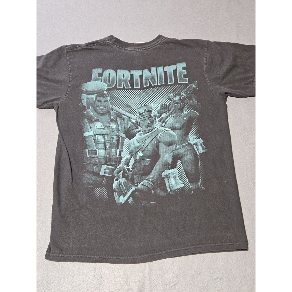 Fortnite Shirt Youth Large Black Colorful Graphic Double Sided Game Vision Shirt - Picture 7 of 8
